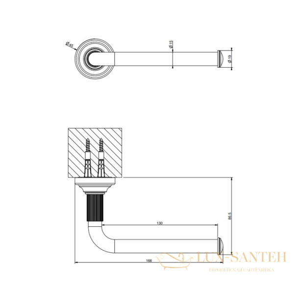 бумагодержатель gessi venti20 65455.710, brass pvd