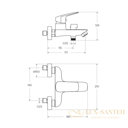 смеситель для ванны belbagno due-vasm-crm, с ручным душем, хром глянцевый глянцевый 