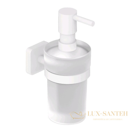 дозатор для жидкого мыла подвесной kludi vela s, 2597653, 150 мл, белый матовый
