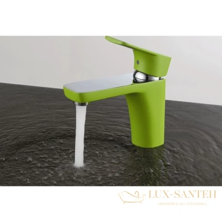 смеситель для раковины d&k berlin.humboldt da1432112, хром/зеленый