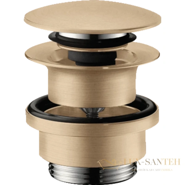 набор для слива push-open для раковины и биде hansgrohe 50100140, шлифованная бронза
