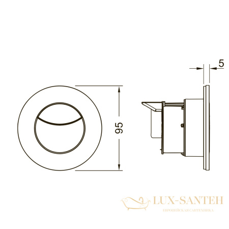 пневматическая дистанционная пластиковая панель смыва унитаза teceflushpoint для двойной системы смыва, круглая, хром матовый, 9240983