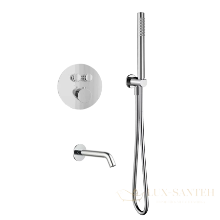душевая система встраиваемая для ванны с термостатом aquame aqm8407cr, хром