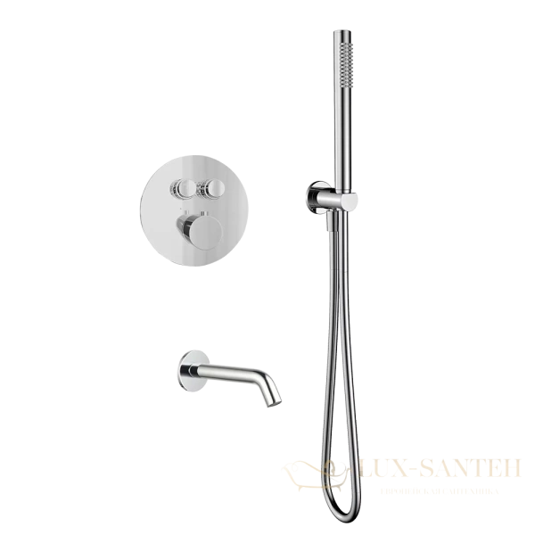 душевая система встраиваемая для ванны с термостатом aquame aqm8407cr, хром