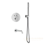 душевая система встраиваемая для ванны с термостатом aquame aqm8407cr, хром