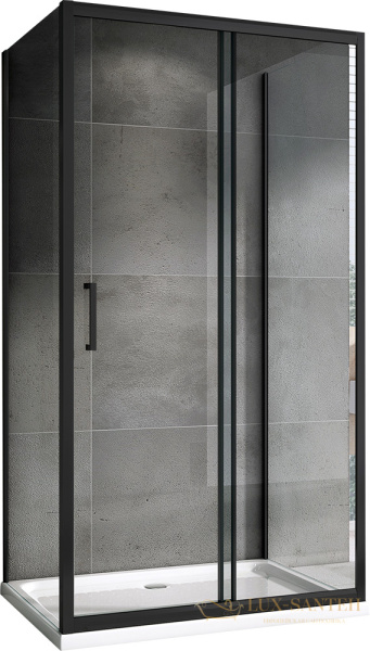 душевой уголок abber schwarzer diamant ag30180b-s70b-s70b, цвет черный