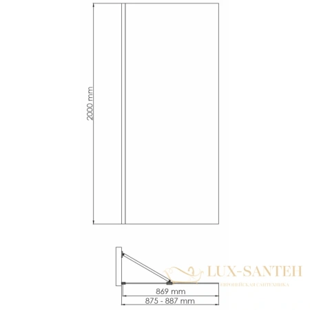 неподвижная перегородка wasserkraft aisch 55w39 90 см 