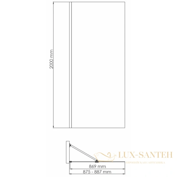 неподвижная перегородка wasserkraft aisch 55w39 90 см 