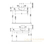 раковина накладная duravit bacino 0333420000 420х420 мм, белый