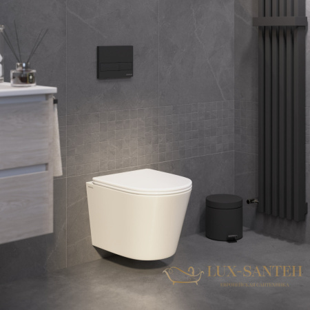 унитаз подвесной berges vita 082255 безободковый, с сиденьем микролифт, белый