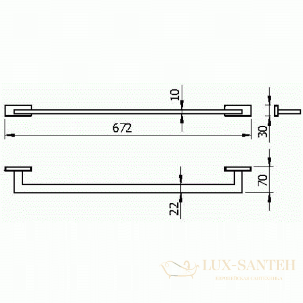 полотенцедержатель langberger alster 11901a 67,2 см, хром