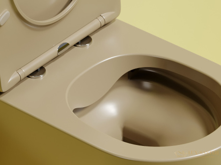 унитаз подвесной ceramica nova modena cn6063mc безободковый, с сиденьем микролифт, капучино матовый