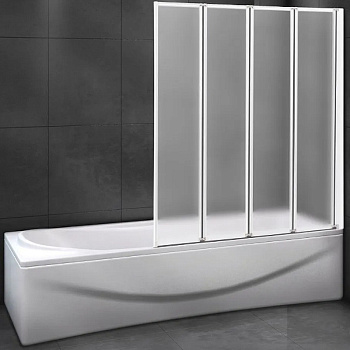 шторка на ванну cezares relax relax-v-4-90/140-p-bi-r 90 см r профиль серый, стекло текстурное