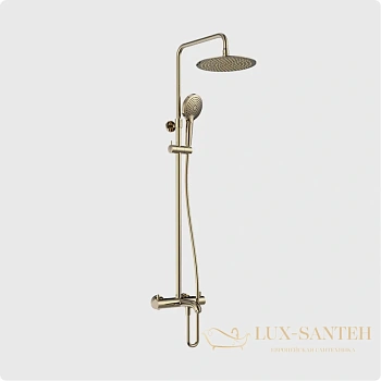 душевая система для ванны aquame aqm8008gg, с термостатом, золотой глянцевый