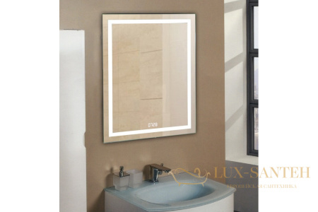 зеркало relisan wendy 500х700 с часами и подсветкой