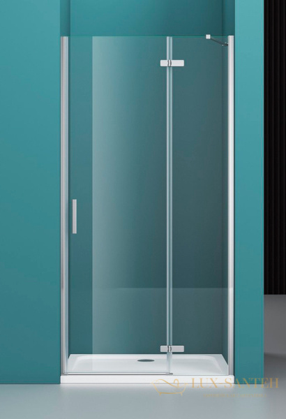 душевая дверь belbagno kraft kraft-b-12-60/30-c-cr-r 90 см профиль хром, стекло прозрачное