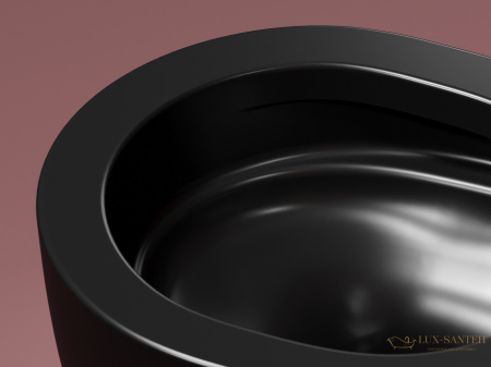 унитаз подвесной ceramica nova modena cn6063mb безободковый, с сиденьем микролифт, черный матовый