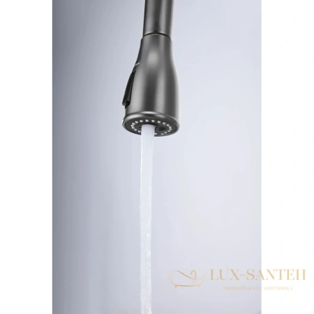 смеситель paulmark lange la214212-gm для кухни с подключением к фильтру, вороненая сталь