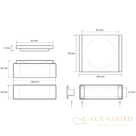 мыльница bemeta gamma 145408312, хром/черный