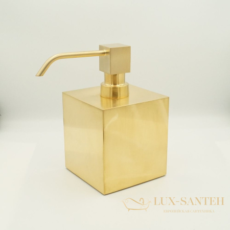 дозатор металлический surya metall 6239/gos-v3 8,5х8,5х14,5 см с помпой v3, золото сатин