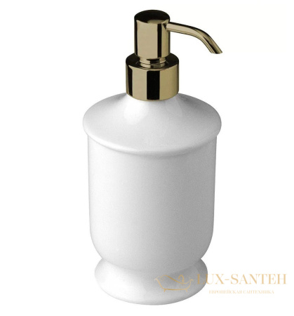 дозатор для жидкого мыла nicolazzi on shelf, 6006bz, из белой керамики, настольный, цвет bronze plated