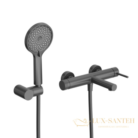 смеситель для ванны cezares relax-vd-nop, с ручным душем, черный матовый