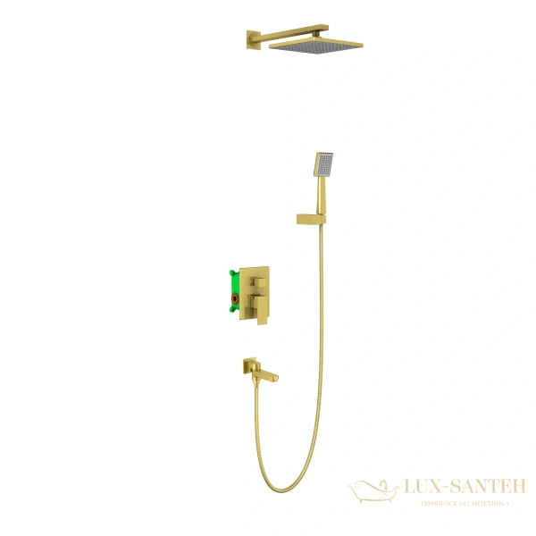 душевая система для ванны всраиваемая timo selene sx-3069/17sm, золото матовое