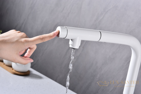 смеситель для кухни под фильтр с выдвижным изливом paulmark urban ur213104-431, антрацит