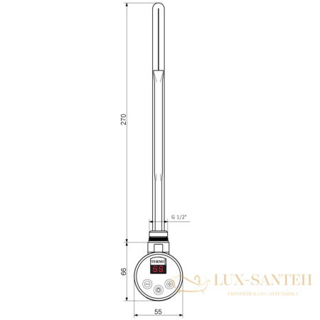 тэн термиком 300w с дисплеем хром, кабель с вилкой серый