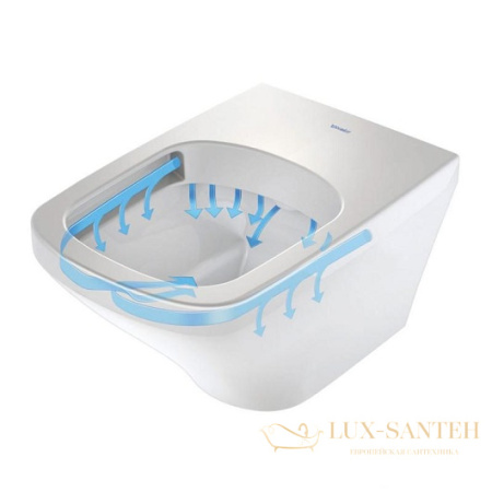 чаша подвесного безободкового унитаза duravit durastyle 2551090000 rimless, белый