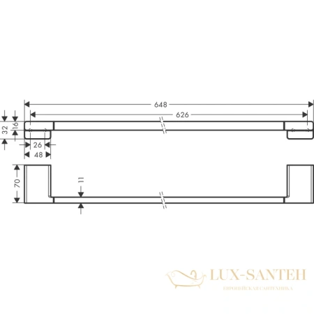 полотенцедержатель hansgrohe addstoris 41747340, шлифованный чёрный хром