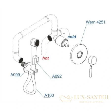 гигиенический комплект wasserkraft wern a04200, никель
