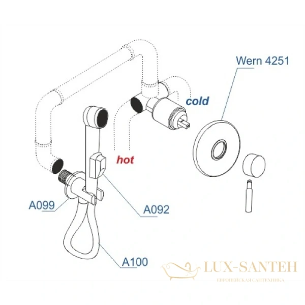 гигиенический комплект wasserkraft wern a04200, никель