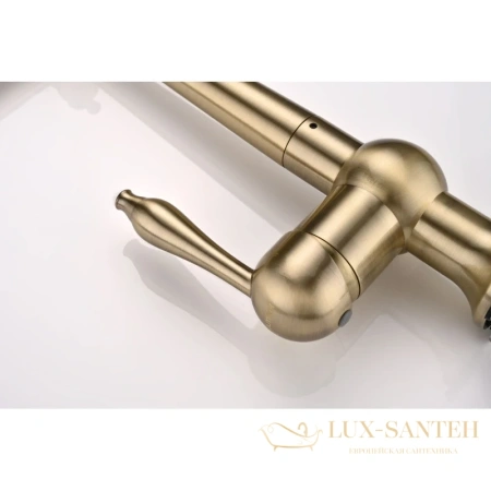 смеситель paulmark retro re213226-br для кухни с подключением к фильтру, бронза