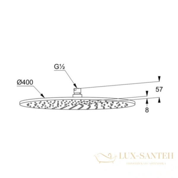 верхний душ 400 мм, kludi a-qa 6434087-00, черный матовый