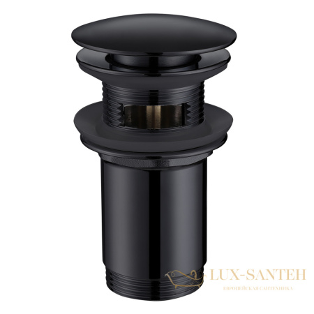 донный клапан abber af0010b с переливом, черный матовый