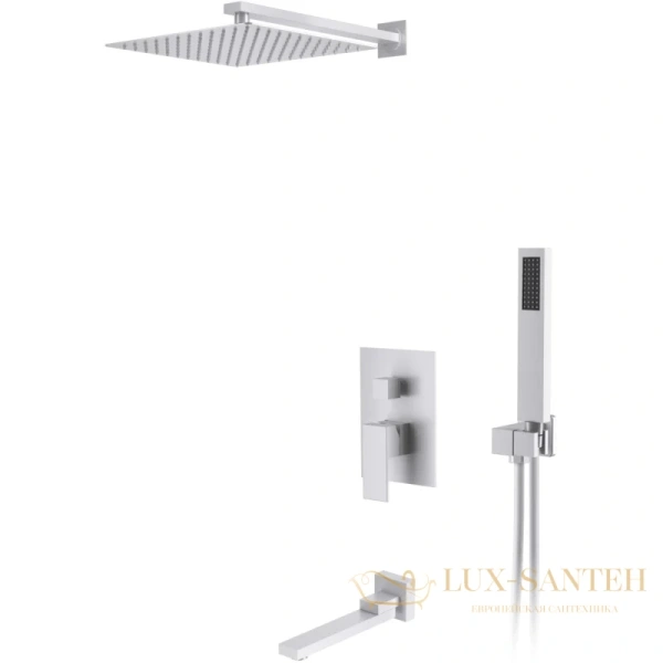 душевая система для ванны и душа d&k bayern.liszt da1515608a04 встраиваемая с изливом, белый матовый