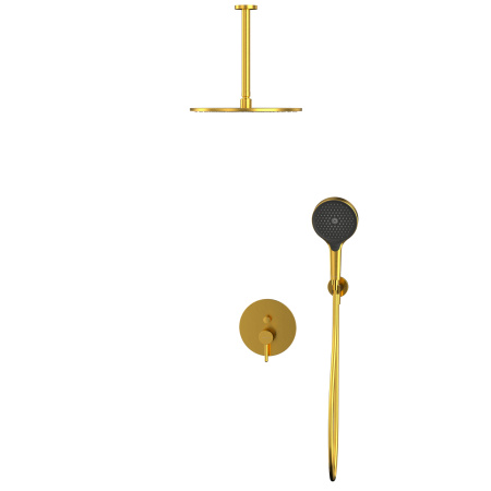 душевая система для душа скрытого монтажа whitecross y, yset12topglb, золото брашированное