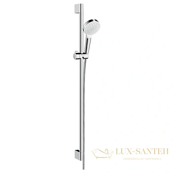 душевой гарнитур hansgrohe crometta 1jet 26537400 со штангой 90 см, белый/хром