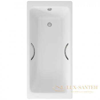 ванна чугунная delice parallel 170х80 с ручками хром, dlr220502r, белый глянцевый