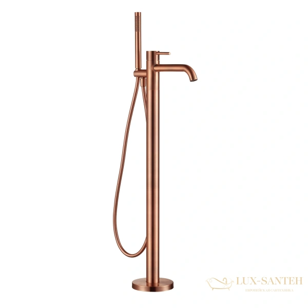 смеситель для ванны напольный aquame siena aqm6218bc, медь брашированная