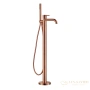 смеситель для ванны напольный aquame siena aqm6218bc, медь брашированная