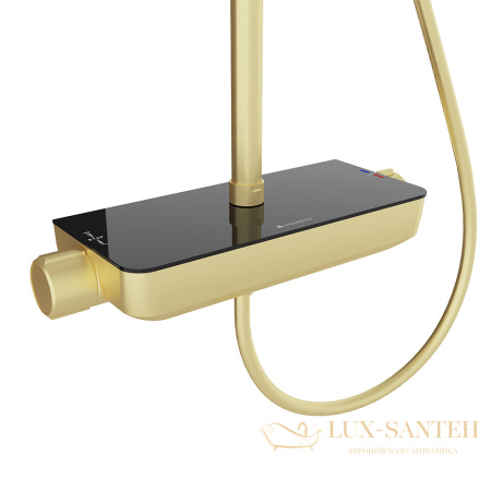 душевая система термостатическая для душа aqueduto chuva chu0350, золото шлифованное