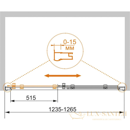 душевая дверь cezares pratico pratico-bf-1-125-c-cr 125 см профиль хром, стекло прозрачное