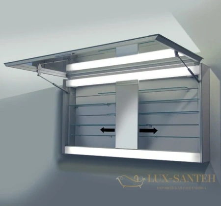 зеркальный шкаф keuco edition 300, 30202171201, с подсветкой, 1250х650х160 мм, анодированный серебристый алюминий/зеркало