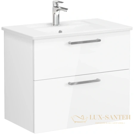 тумба с раковиной vitra root 66306 80 см, белый глянец