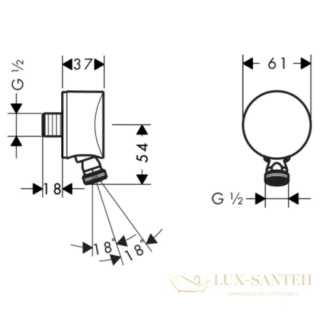 шланговое подсоединение hansgrohe fixfit s 27506000 хром