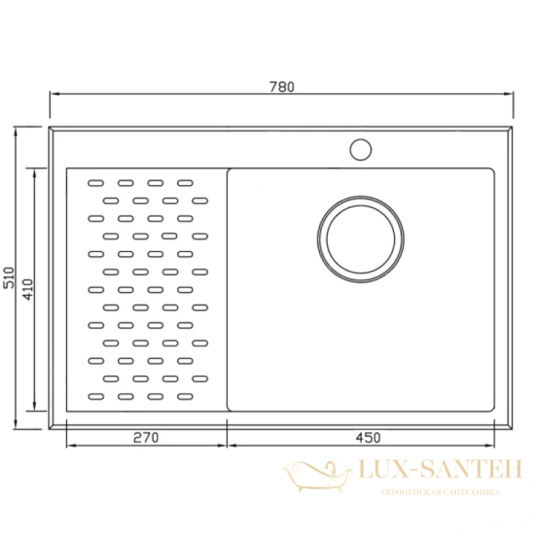 кухонная мойка seaman eco marino smb-7851pls.a, нержавеющая сталь