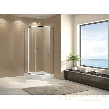 душевой уголок cezares eco-r-2 eco-o-r-2-80-p-cr 80x80 см, стекло рифленое