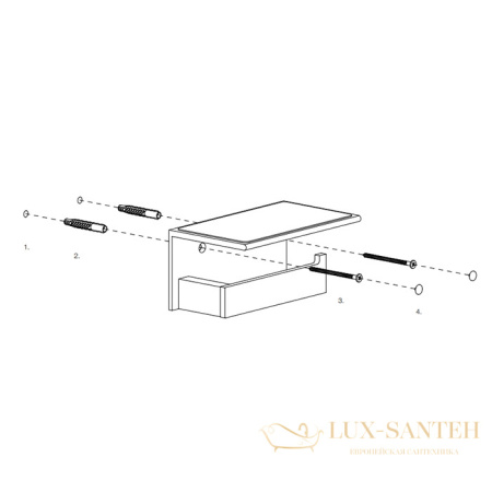 держатель для туалетной бумаги с полкой для телефона decor walther contract 0654100, хром